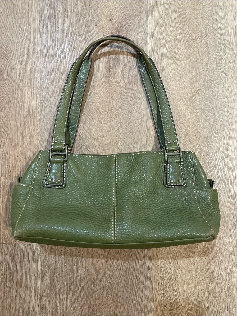 Fossil Olive Green Pebble Leather Shoulder Bag